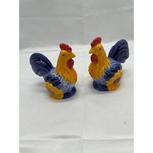 Avon Rooster Salt and Pepper Shakers Sunflowers